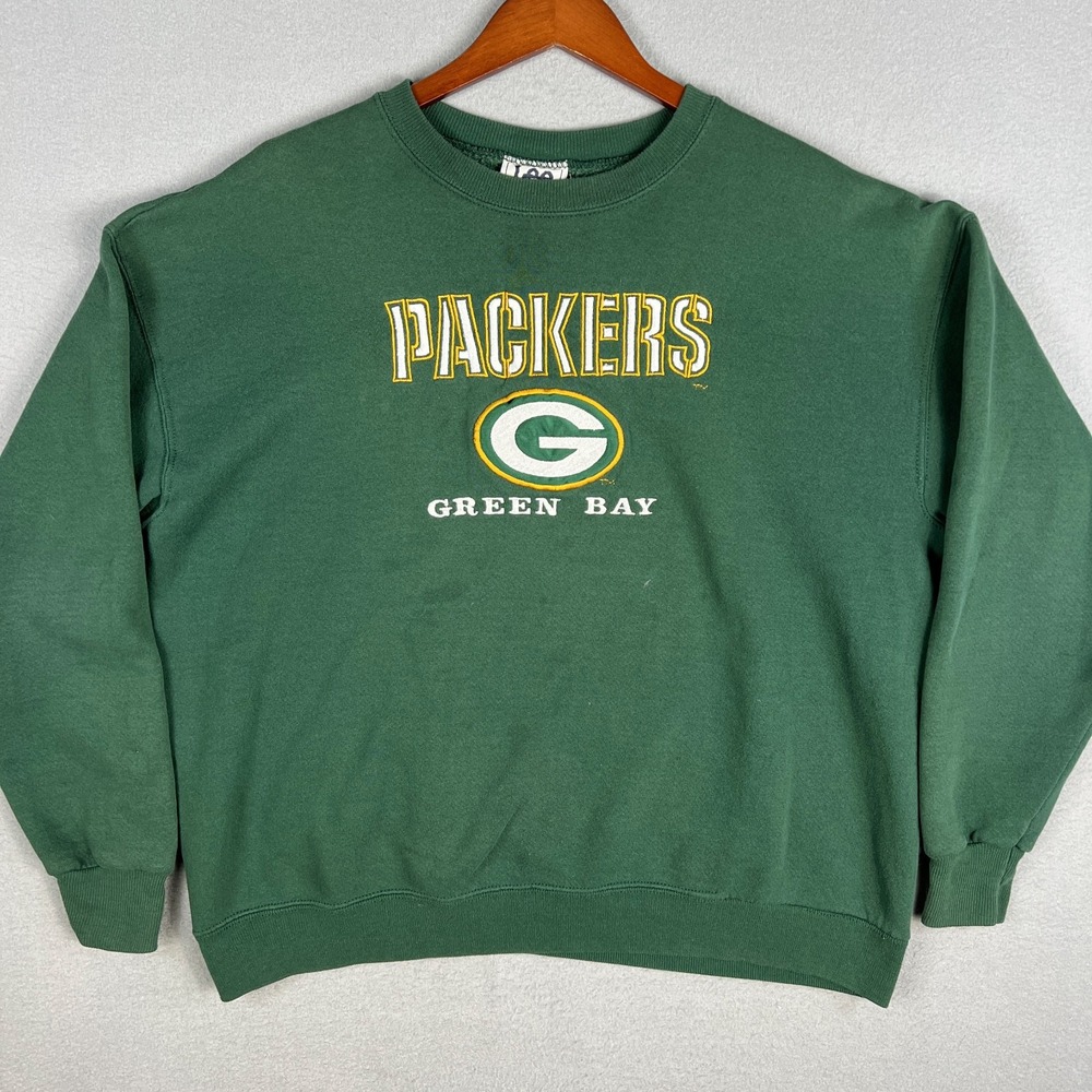 VTG Green Bay Packers Sweatshirt Mens XL Embroidered 1990s NFL Football USA